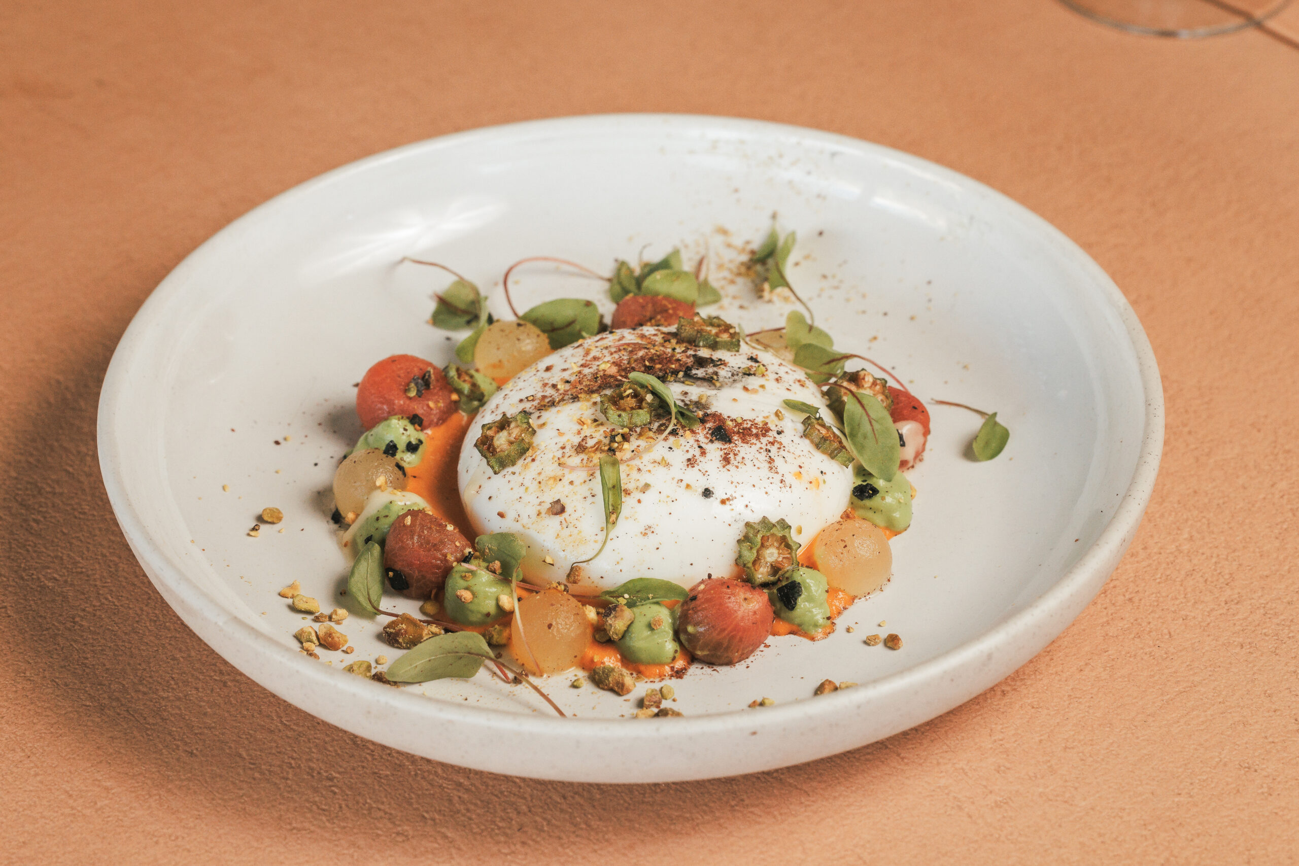 Burrata with Romesco sauce