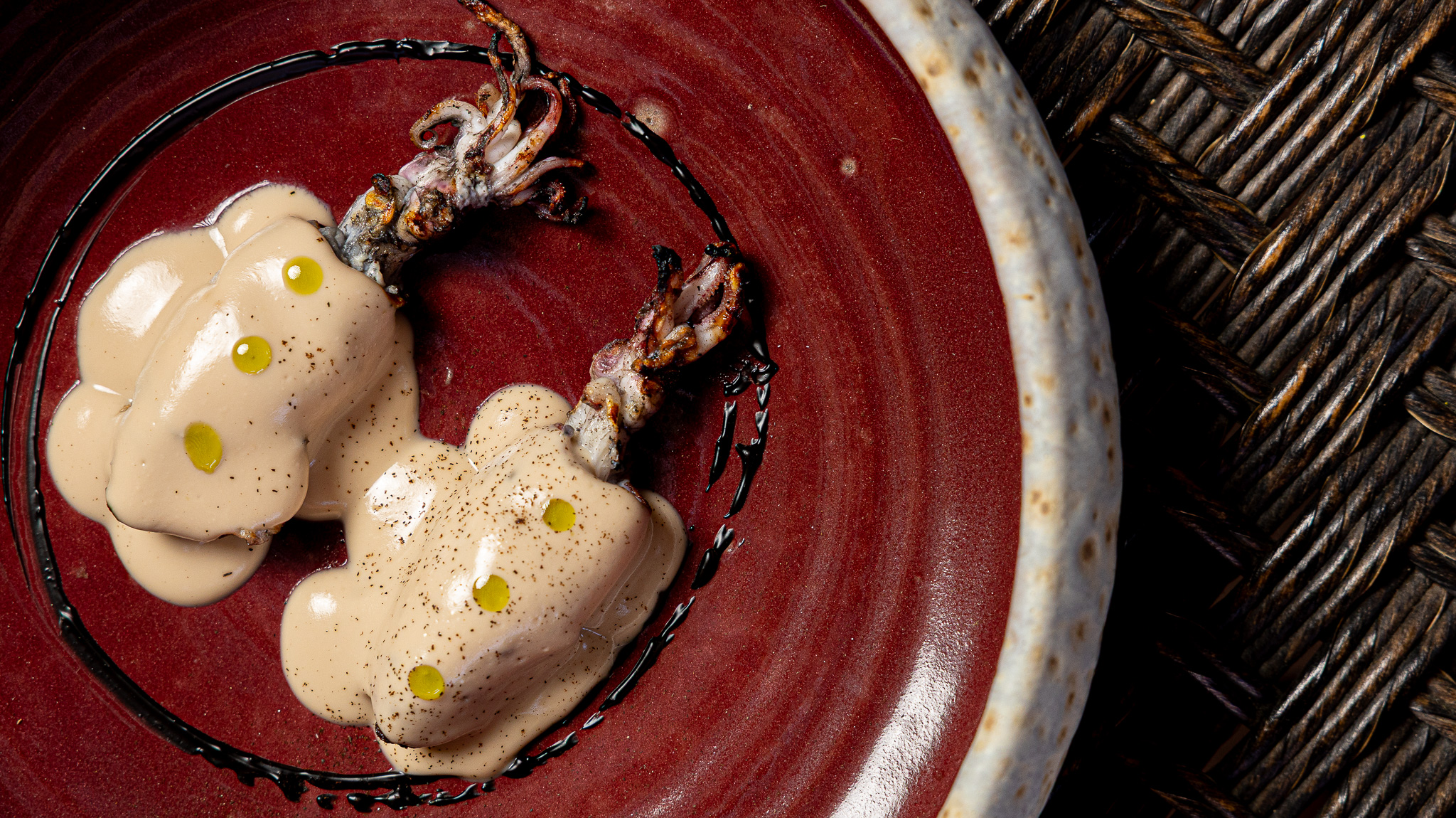 Baby squid, citrus pil-pil and almond